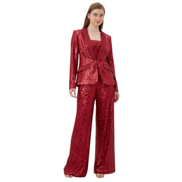 Trina Turk Al Red Sequin Blazer - Picture 3 of 6
